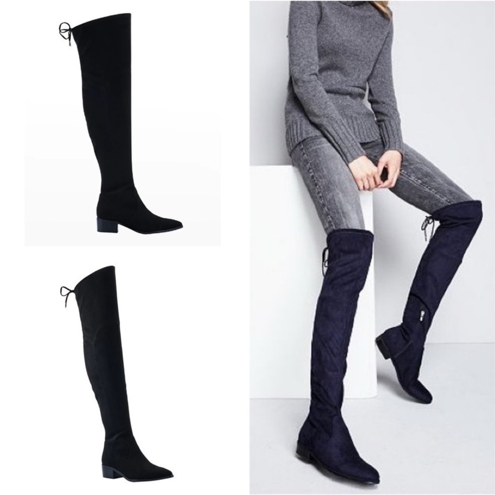 Marc Fisher Womens Humor 2 Black Over-The-Knee Boots Size 7.5